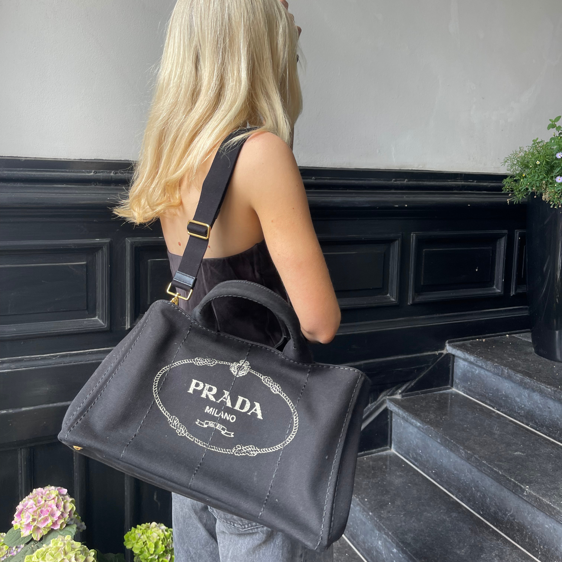 Prada Large Canapa White Canvas