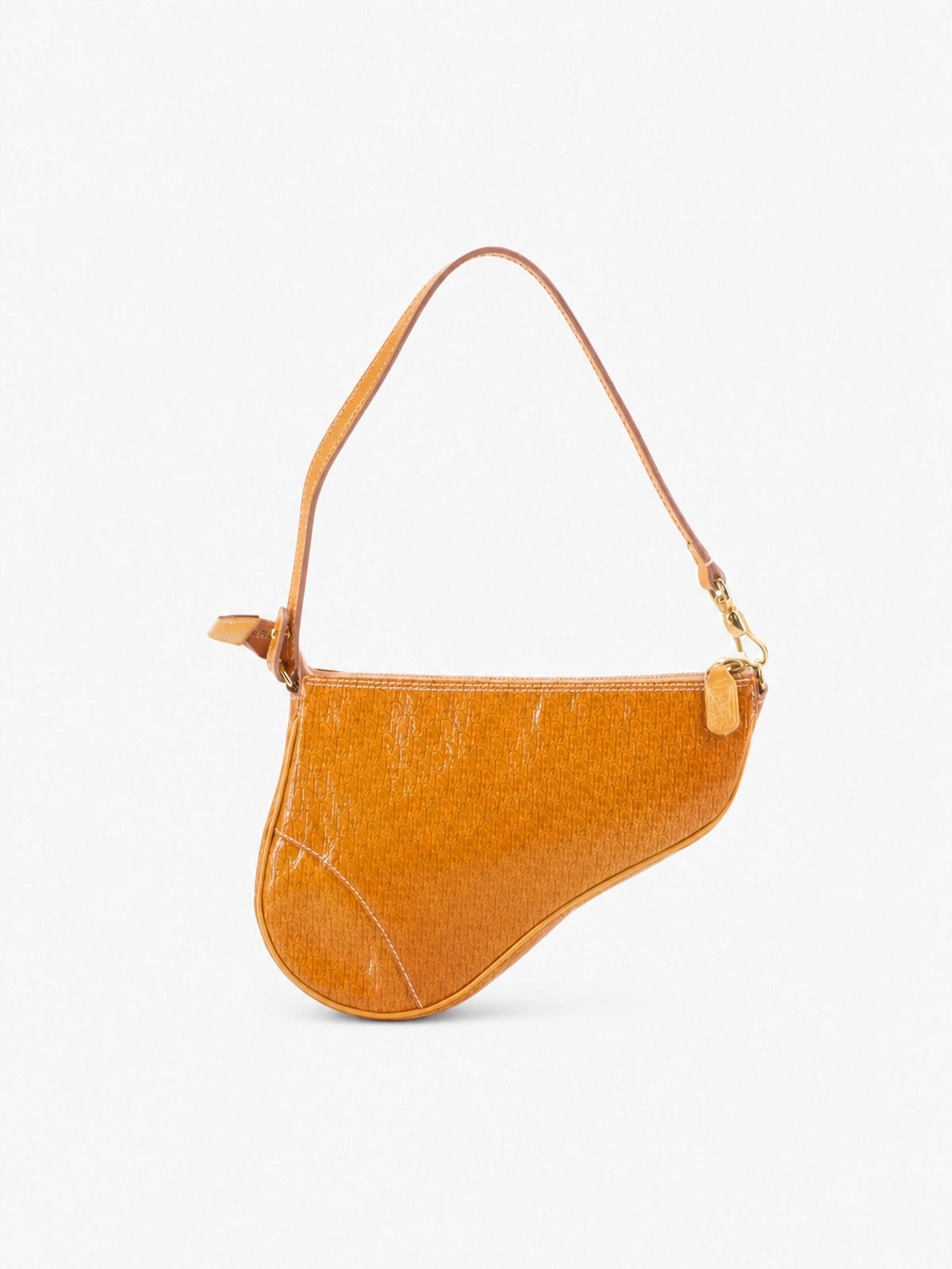 Christian Dior Saddle Pochette Orange Patent leather
