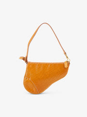 Christian Dior Saddle Pochette Orange Patent leather
