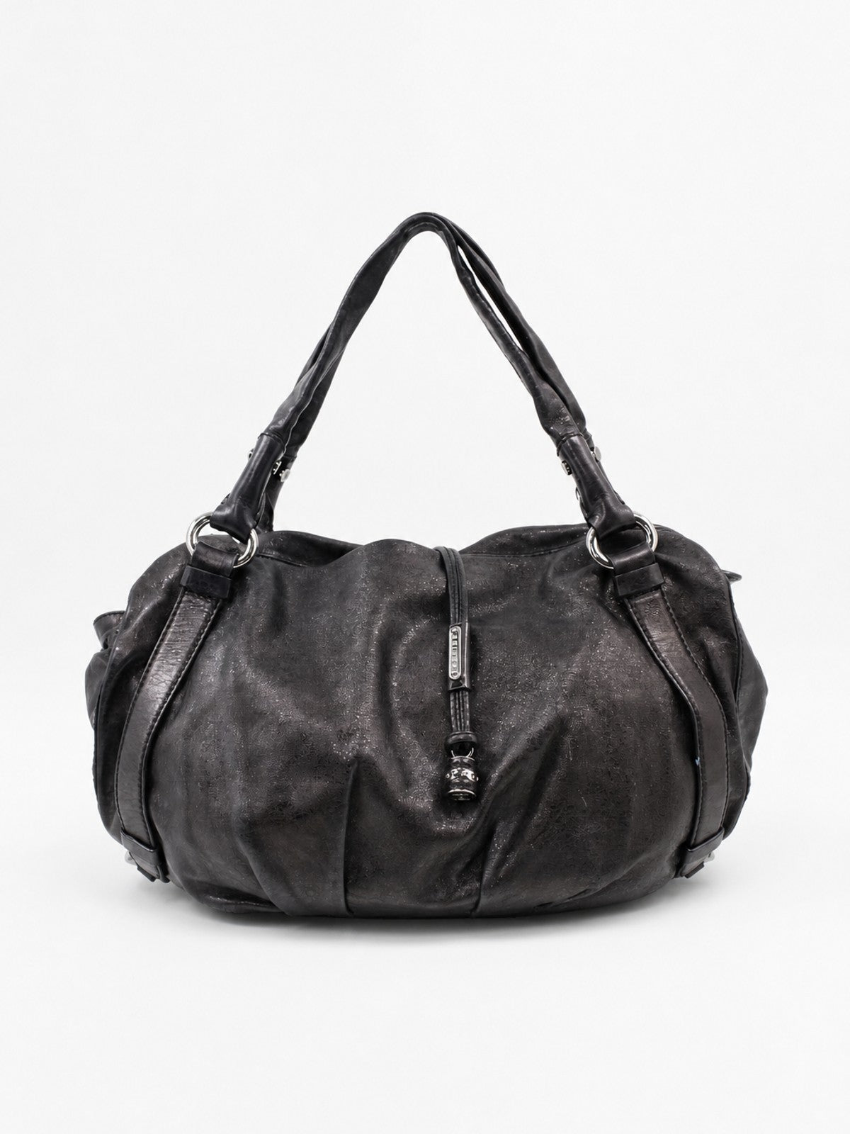 Celine Shoulder Bag Black Leather