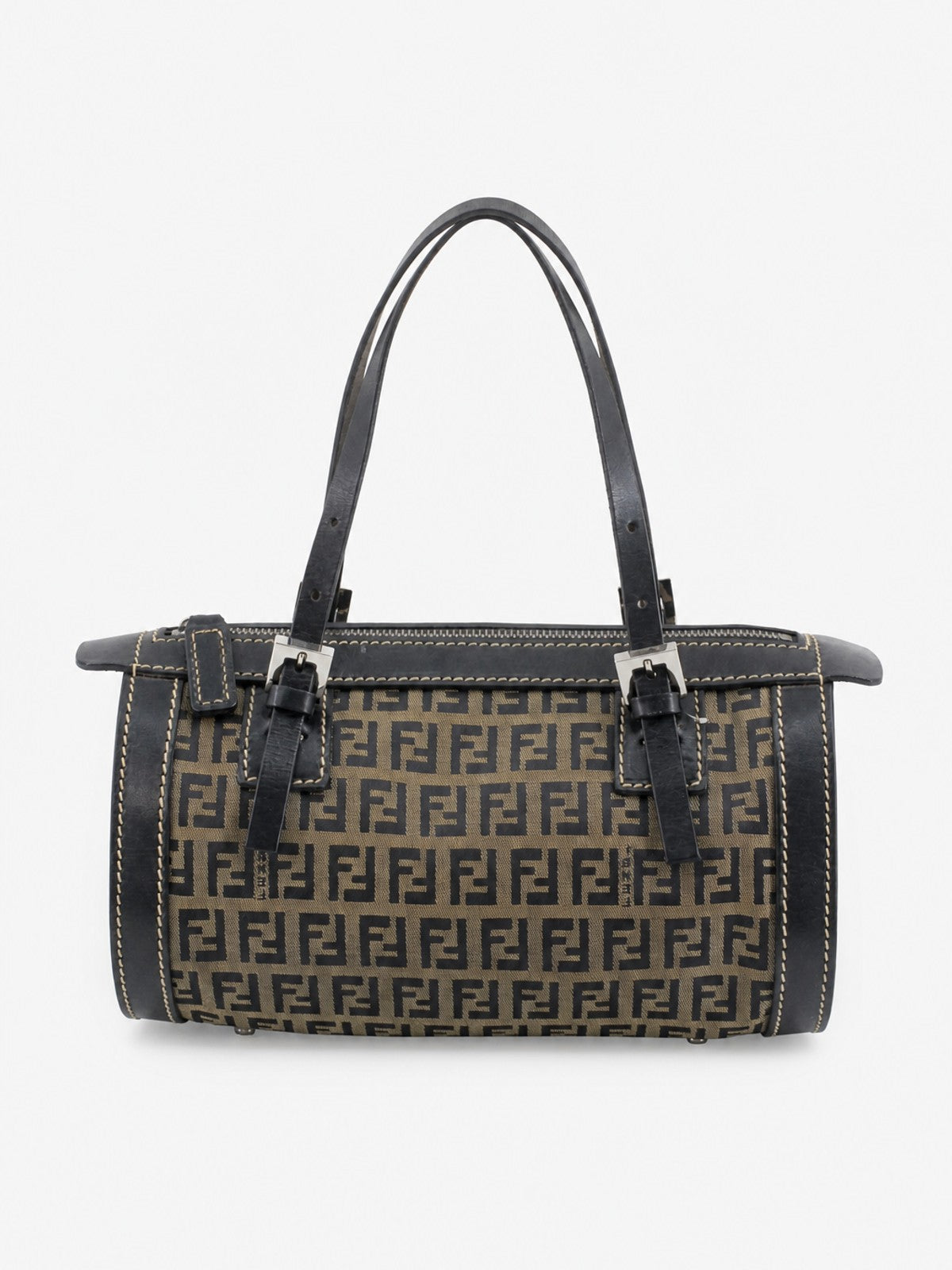 Fendi Hand Bag Blue Canvas