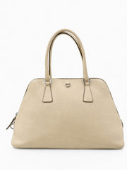 Prada Hand Bag Beige Leather