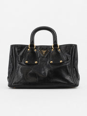 Prada Hand Bag Black Leather
