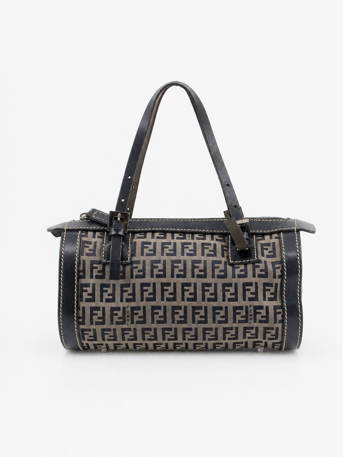 Fendi Hand Bag Blue Canvas