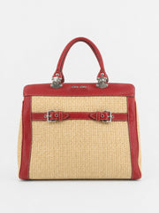 Miu Miu Hand Bag Red Raffia
