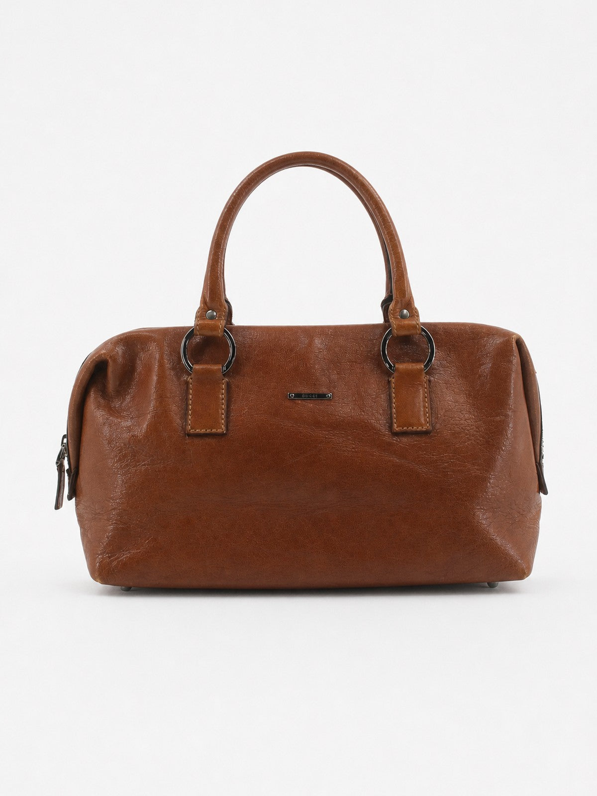 Gucci Hand Bag Brown Leather